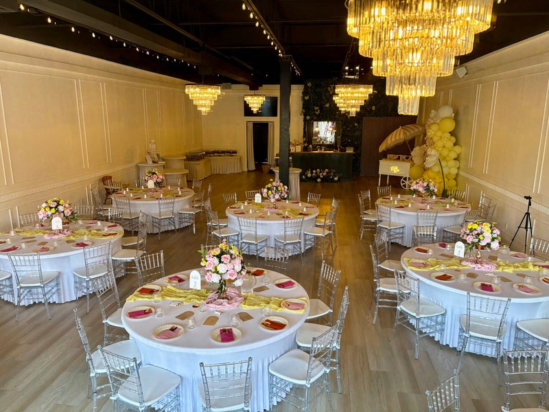 Elegant bridal shower setup